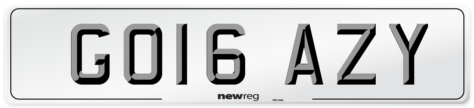 GO16 AZY Number Plate from New Reg
